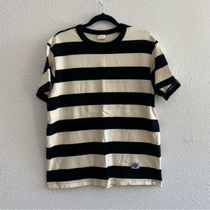 Heavyweight Cotton Wide Striped T-Shirt - Black/White